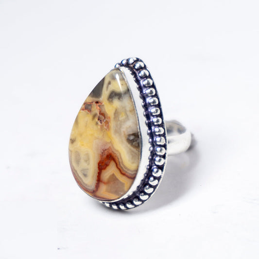 Crazy Lace Agate Crystal Ring