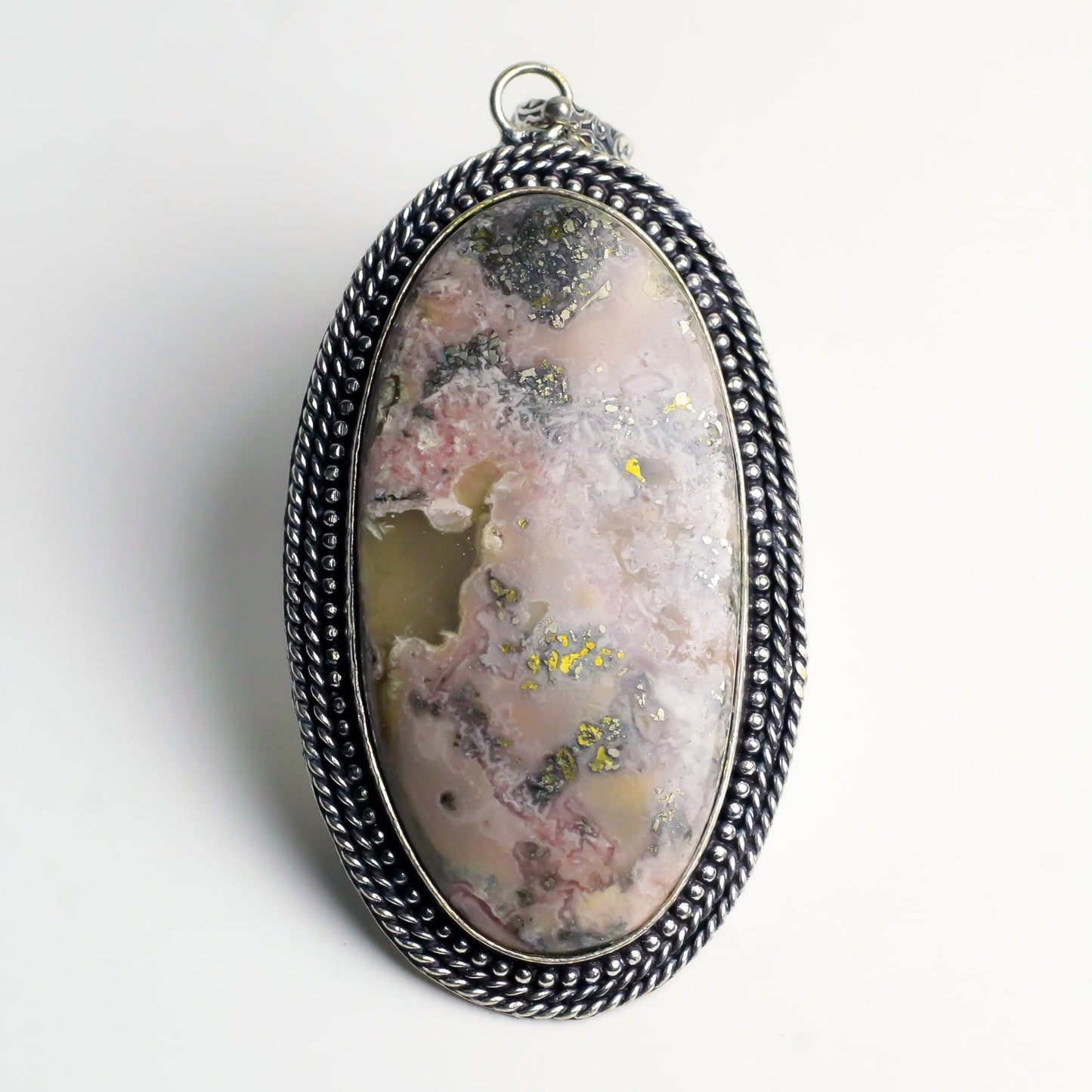 Rhodochrosite Crystal Pendant