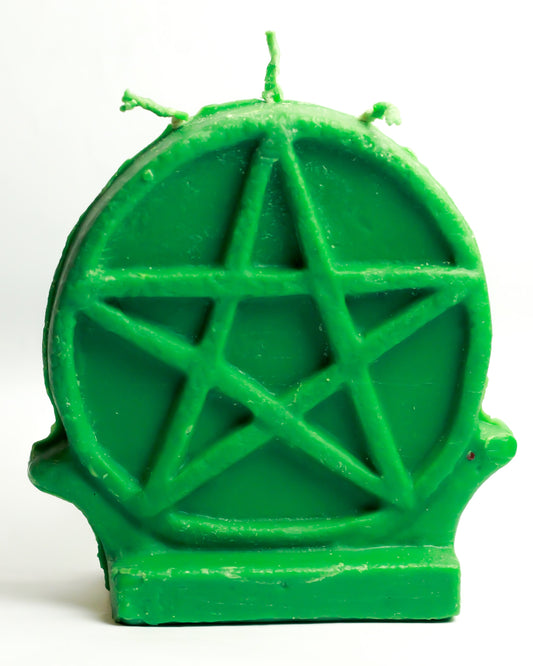 Real Green Colour Pentagram Figure Candle