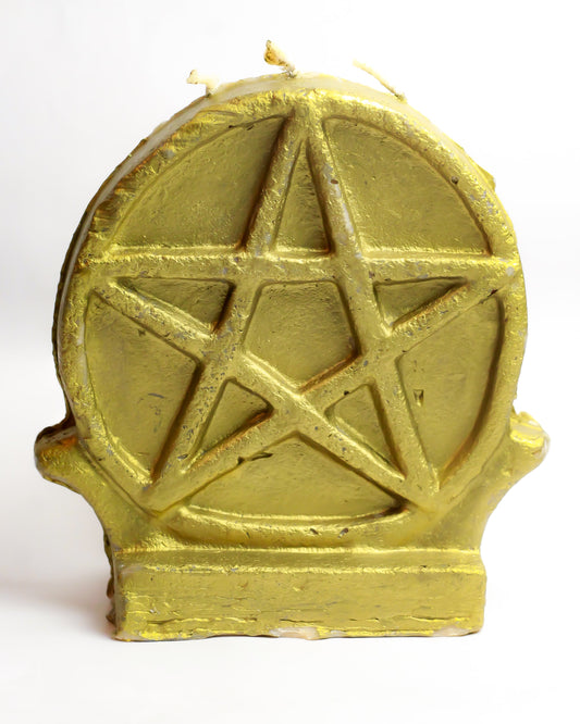 Real Golden Colour Pentagram Figure Candle
