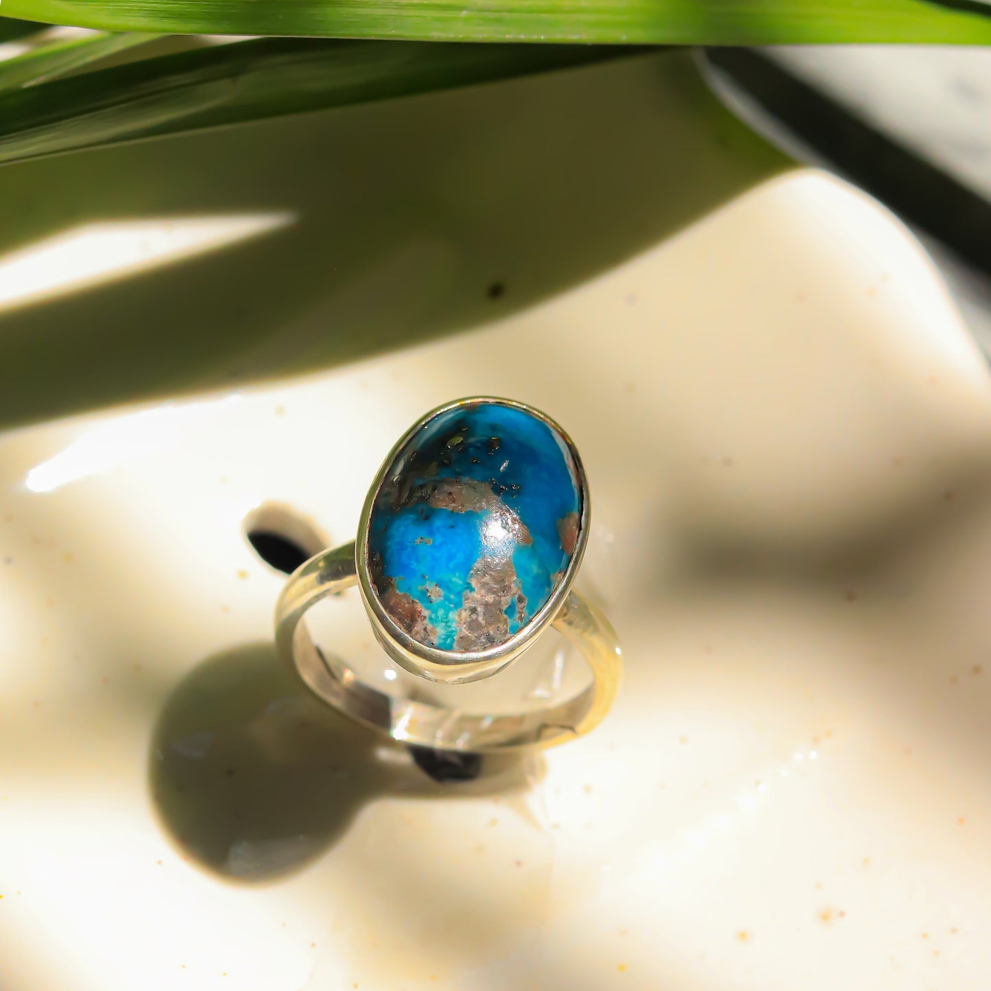Real Pure Iranian Turquoise Firoza Ring ( Oval)