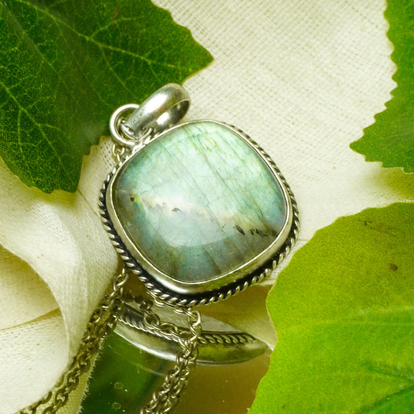 Real Labradorite Crystal Fancy Pendant