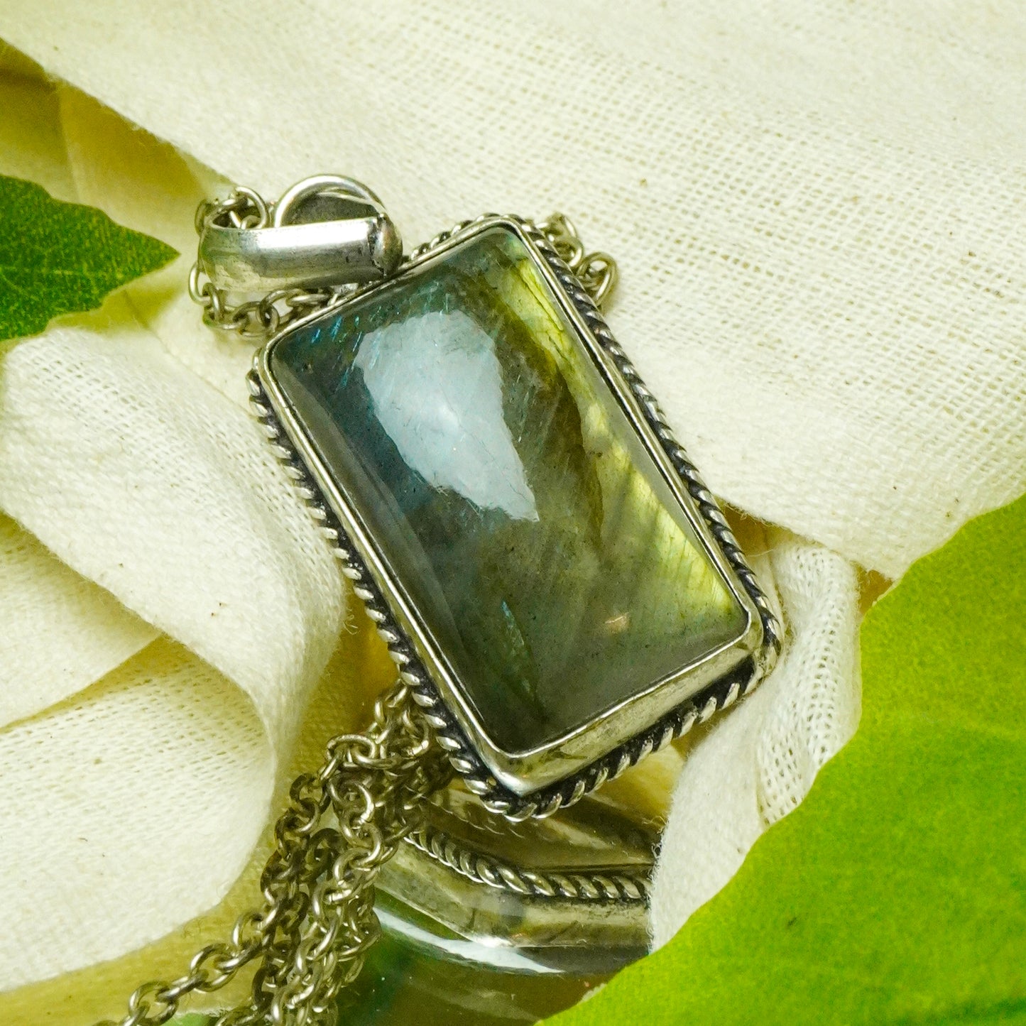 Real Labradorite Crystal Fancy Pendant