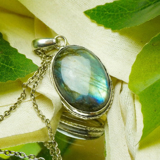 Real Labradorite Crystal Fancy Pendant