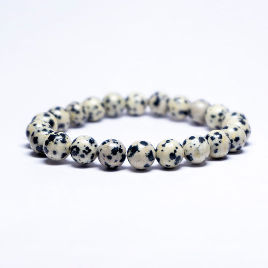 Dalmation Jasper Crystal Bead Bracelet