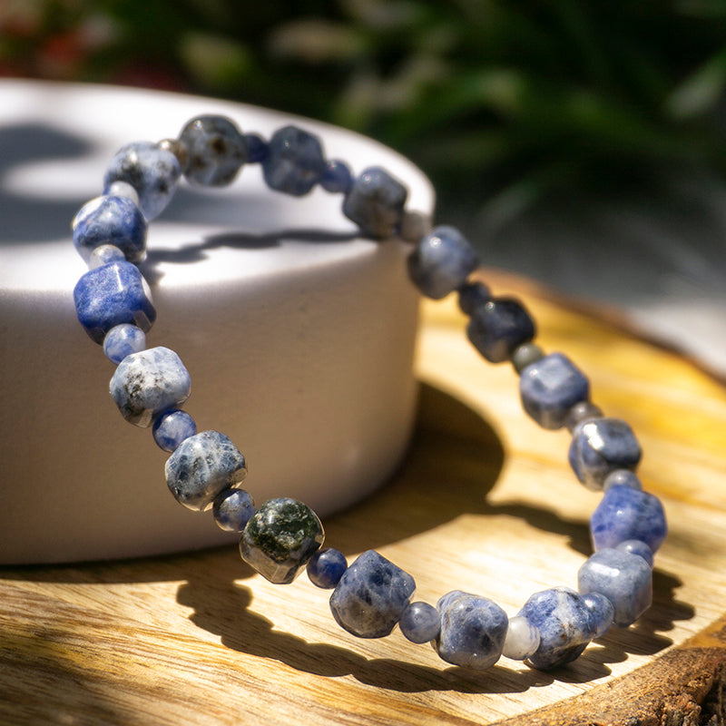 Sodalite Crystal Fancy Bracelet