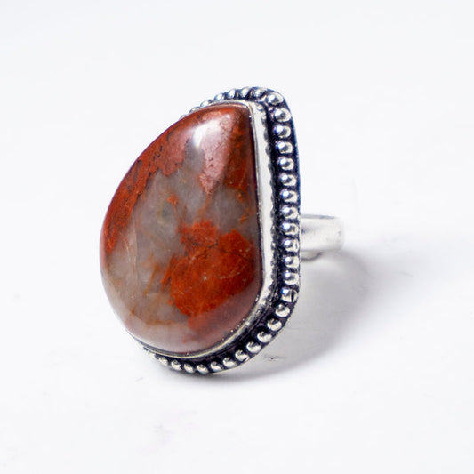 Crazy Lace Agate Crystal Ring