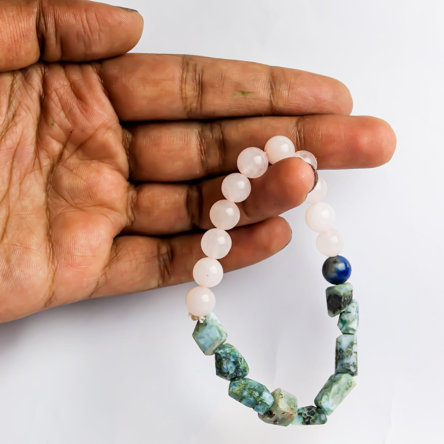 Call In Love , Colossal Calm Intention Bracelet - (Larimar Crystal, Rose Quartz Crystal)