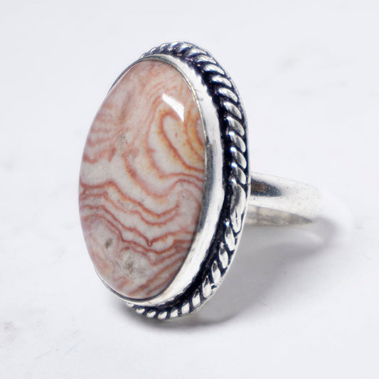 Crazy Lace Agate Crystal Ring