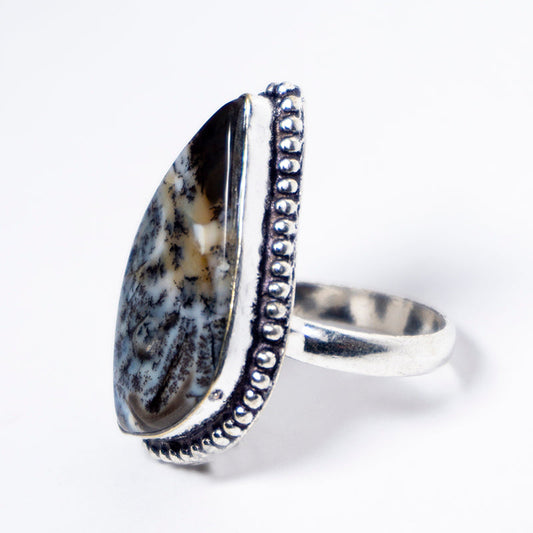 Dendritic Agate Crystal Ring
