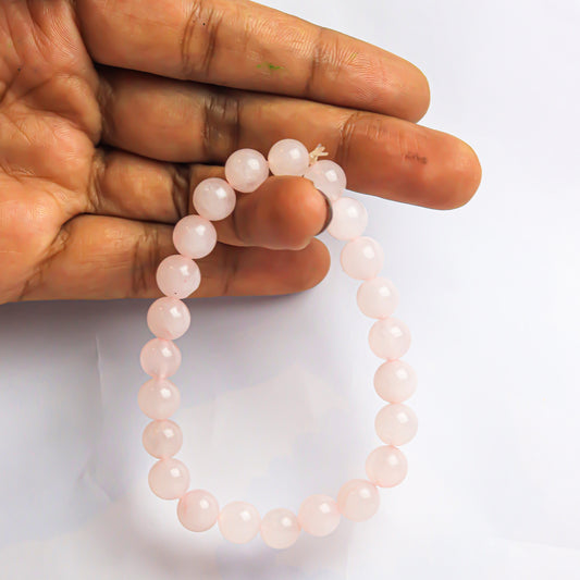 Rose Quartz Crystal Bead Bracelet
