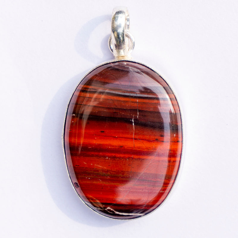 Red Tiger's Eye Crystal Oval Pendant