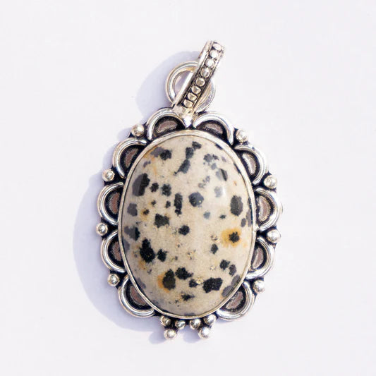 Dalmation Jasper Crystal Pendant