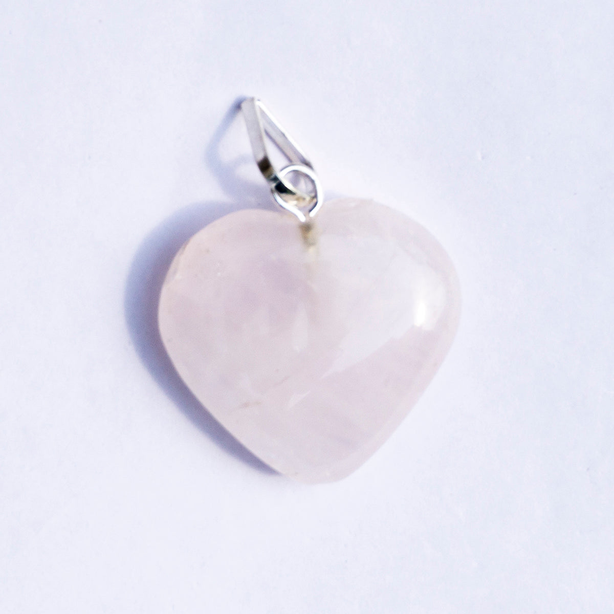 Rose Quartz Crystal Heart Pendant