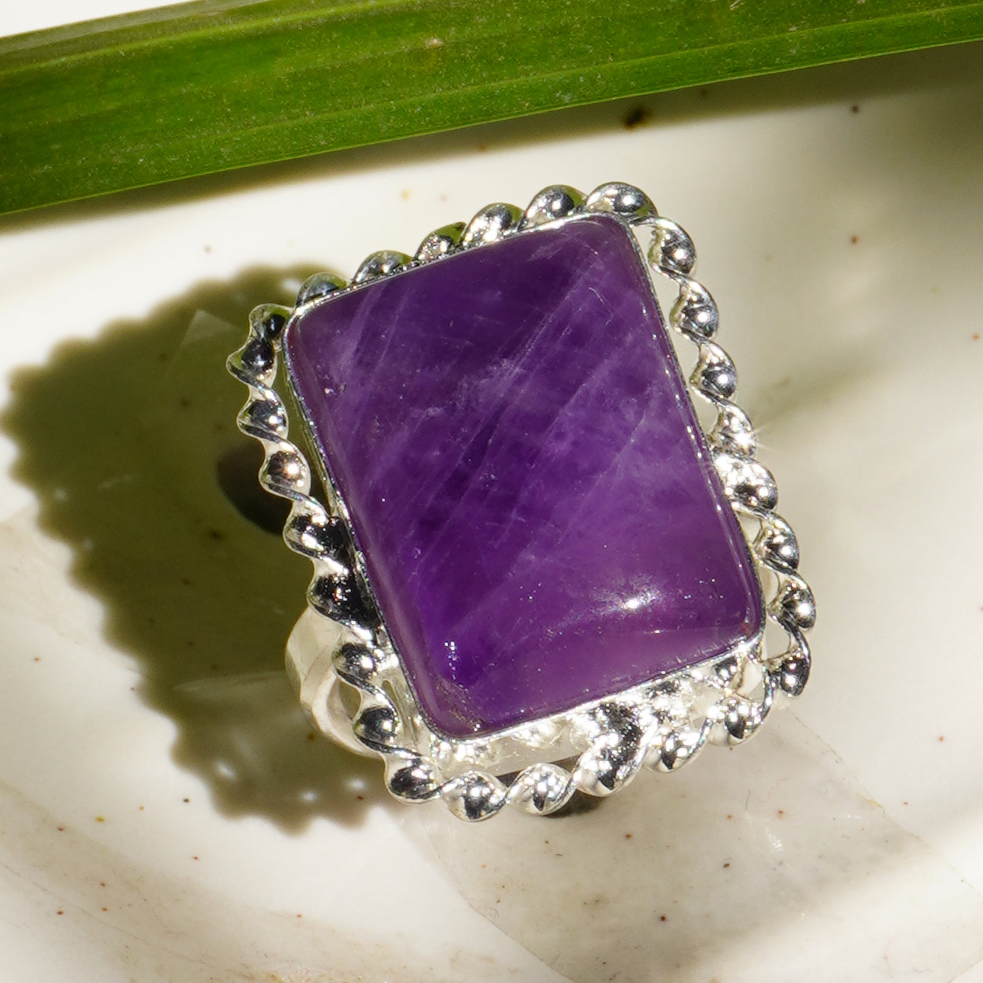 Real Amethyst Crystal Ring