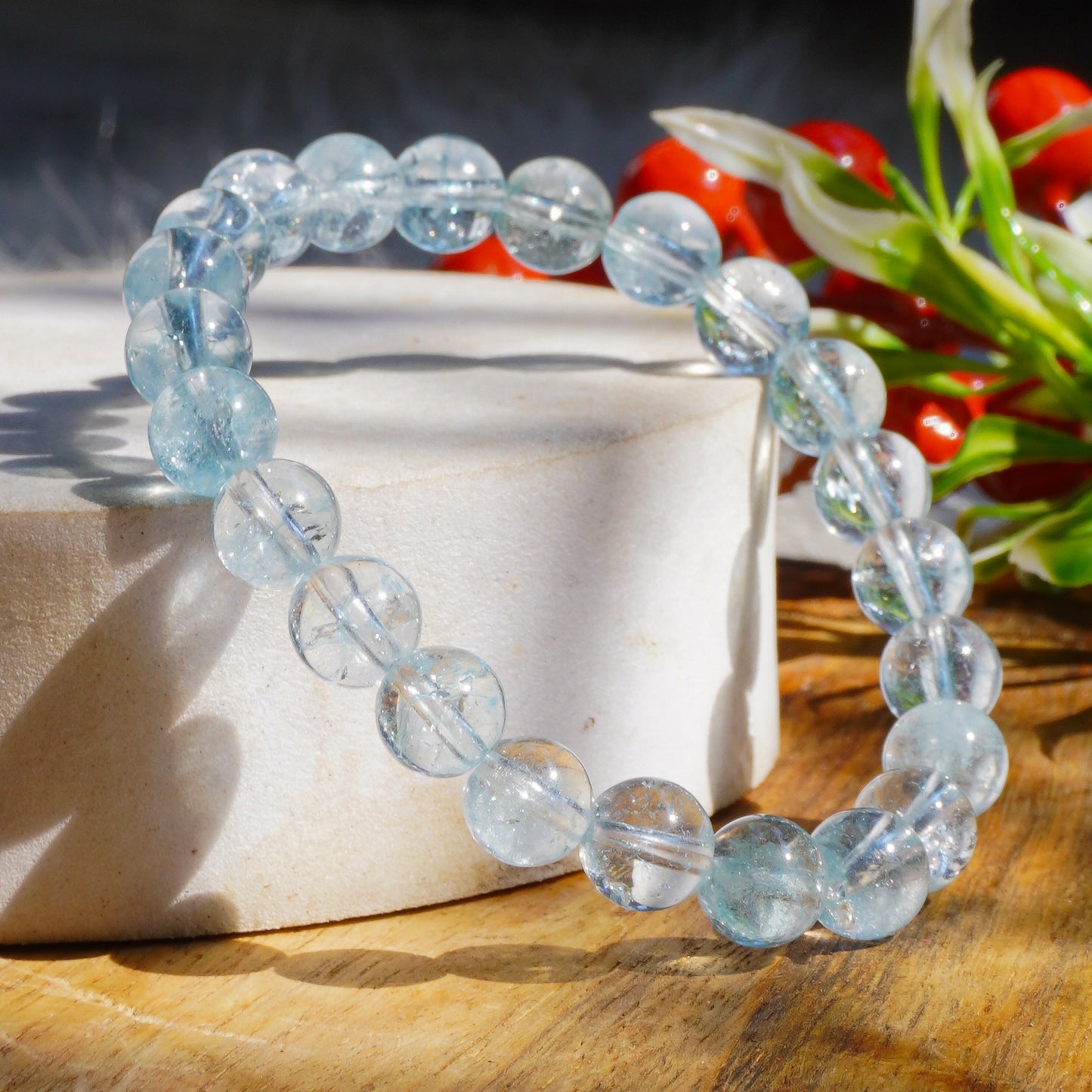 Real Aquamarine Crystal Bracelet (Premium Quality)