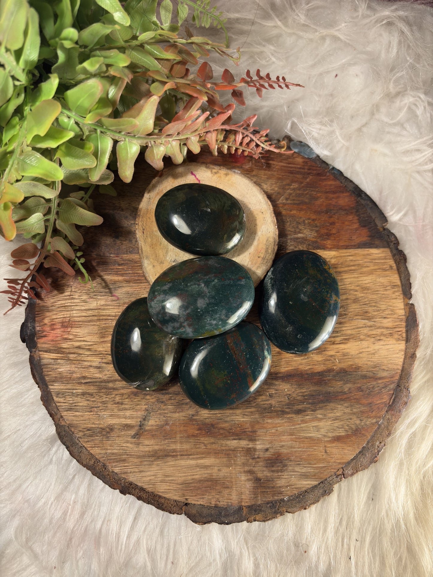 African Bloodstone palm stone crystal