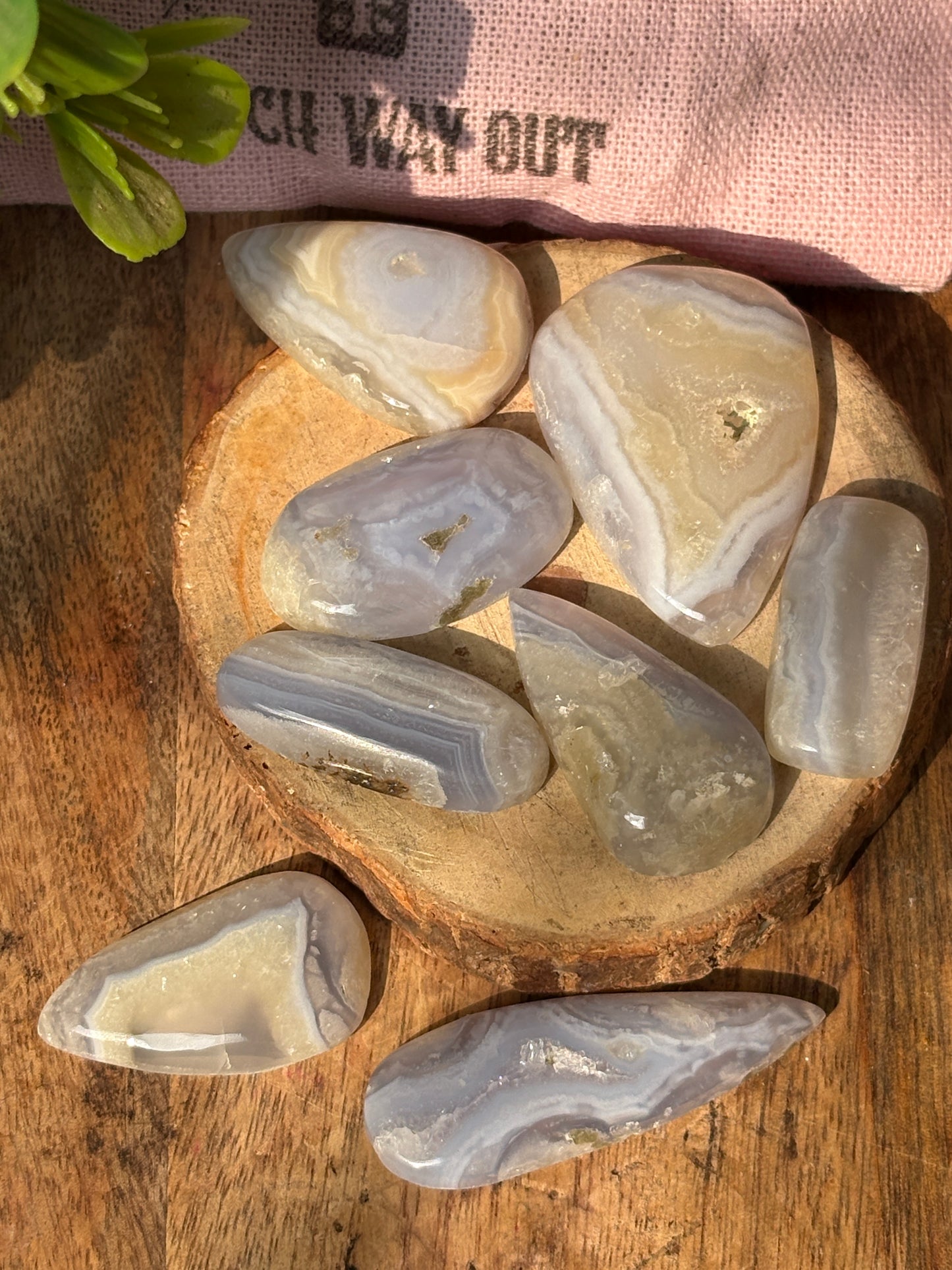 Blue Lace Agate Crystal Cabochons