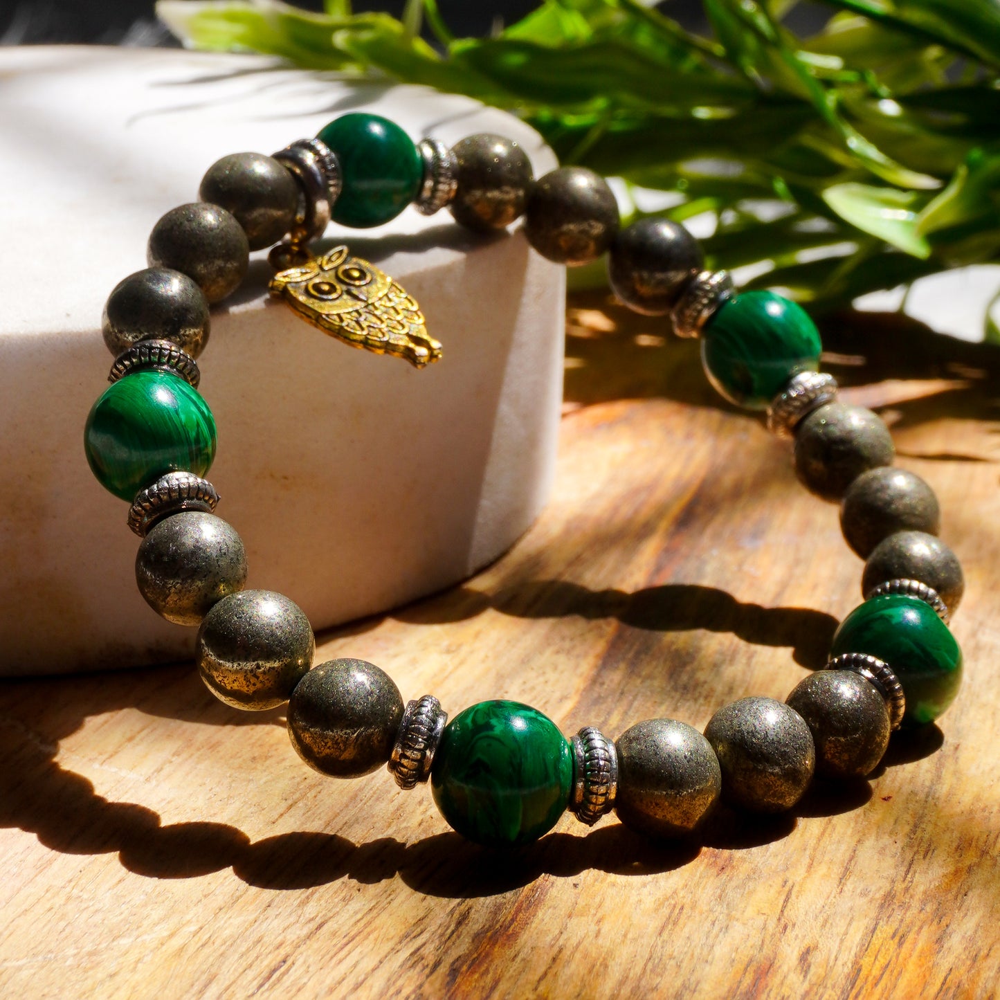 Goldsmith's Dreams Intention Fancy Bracelet (Pyrite Crystal,Malachite Crystal)