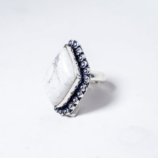 Howlite Crystal Ring