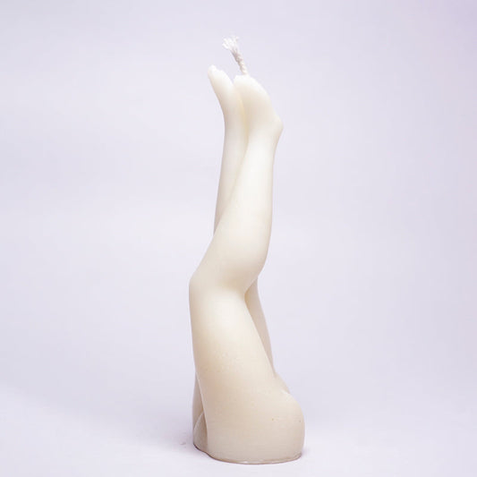 Female Leg Figure Candle White
