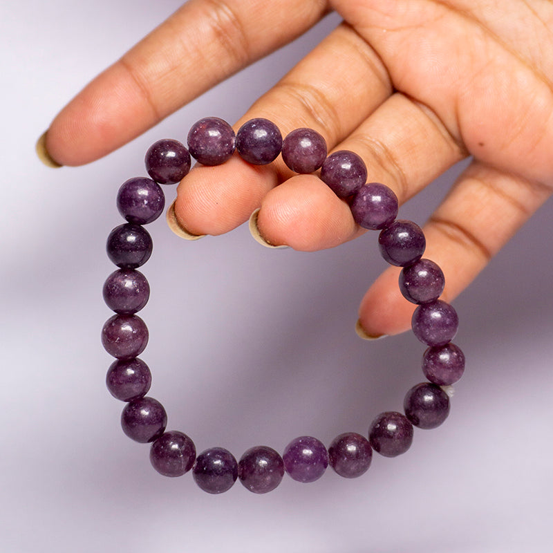 Lepidolite Crystal Bead Bracelet