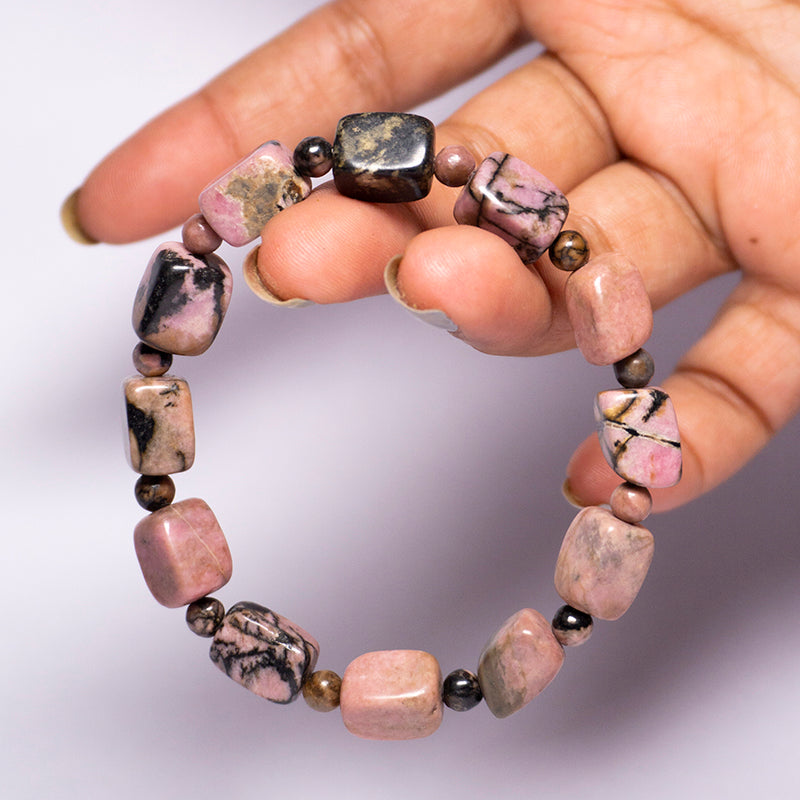 Rhodonite Crystal Fancy Bracelet