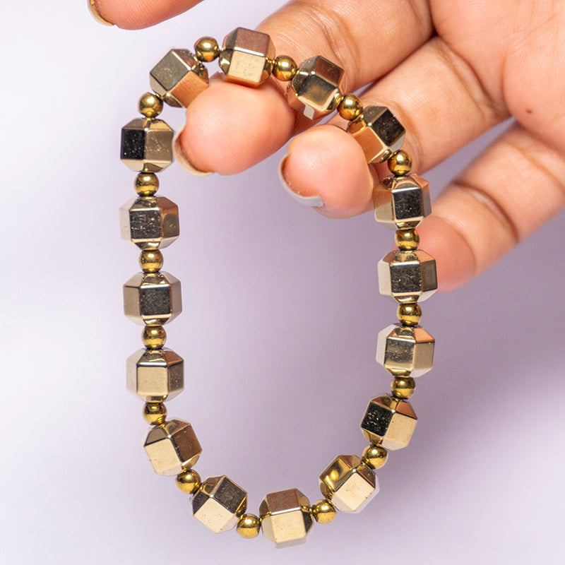 Golden Hematite Crystal Fancy Bracelet