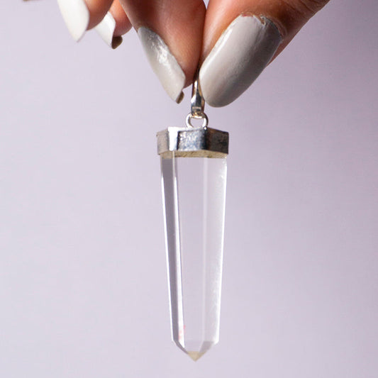Clear Quartz Crystal Point Pendant