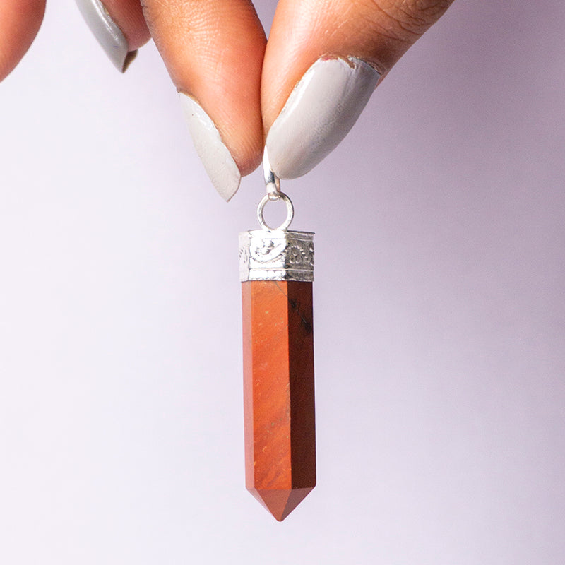 Red Jasper Crystal Point Pendant