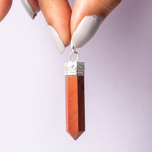 Red Jasper Crystal Point Pendant