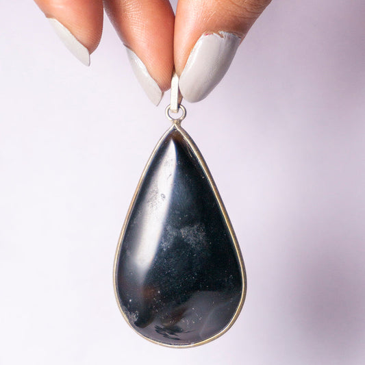 Black Onyx Crystal Teardrop Pendant