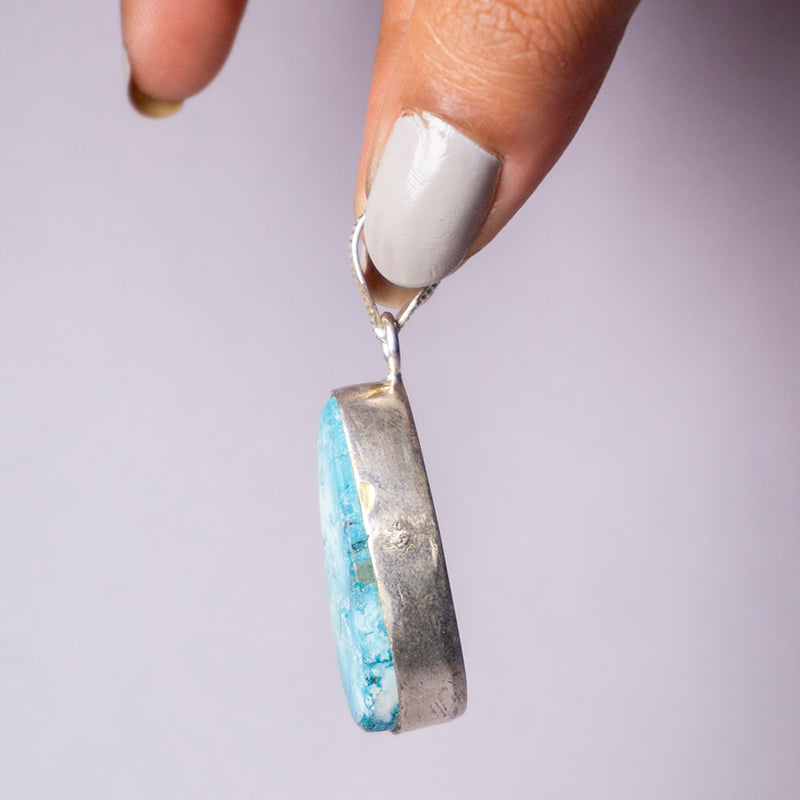 Synthetic Turquoise Crystal Teardrop Pendant