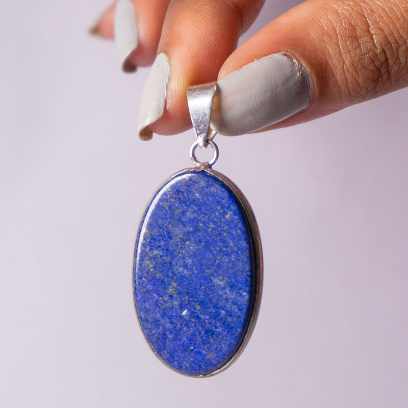 Lapis Lazuli Crystal Oval Pendant
