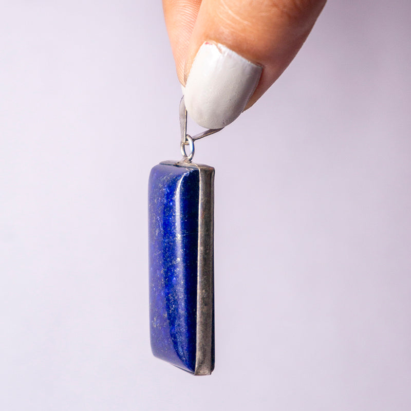 Lapis Lazuli Crystal Rectangle Pendant