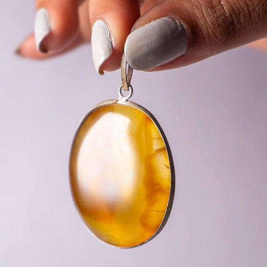 Sardonyx Crystal Oval Pendant