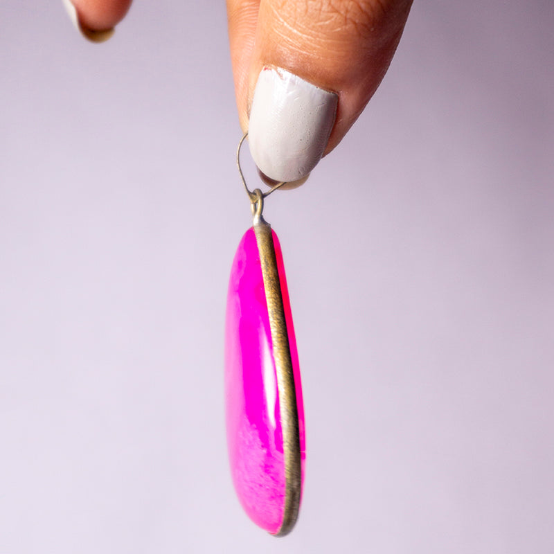 Pink Onyx Crystal Teardrop Pendant