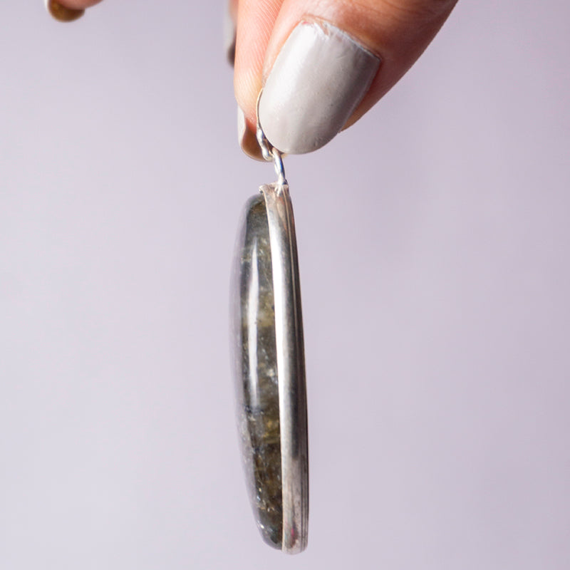 Labradorite Crystal Oval Pendant