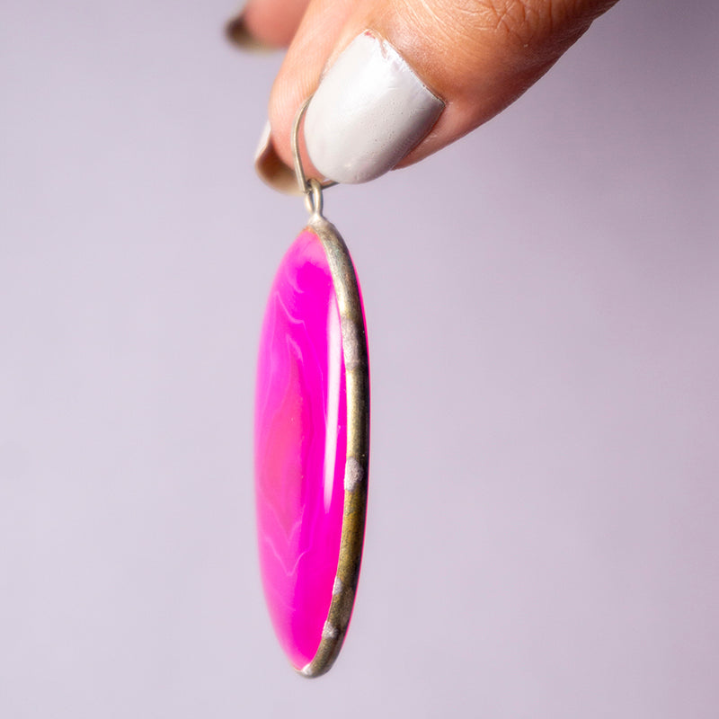 Pink Onyx Crystal Oval Pendant