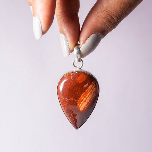 Red Tiger's Eye Crystal Tear Drop Pendant
