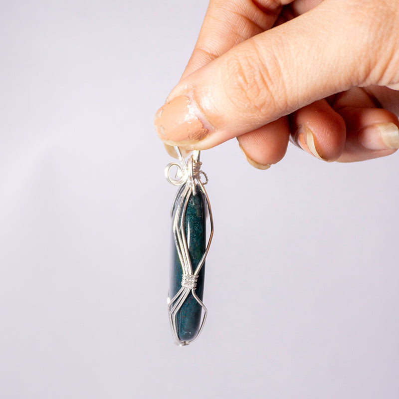Moss Agate Crystal Pendant Jewellery