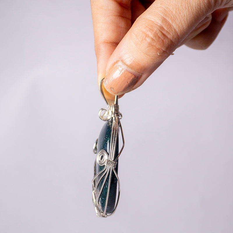 Moss Agate Crystal Pendant