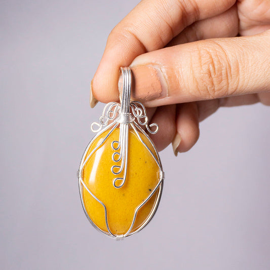Yellow Aventurine Crystal Oval Pendant