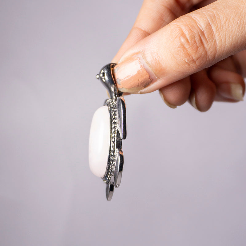 Rose Quartz Crystal Turtle Pendant