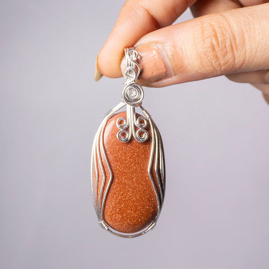 Goldstone Crystal Oval Pendant
