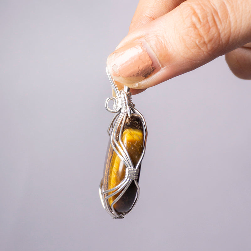 Tiger's Eye Crystal Round Pendant