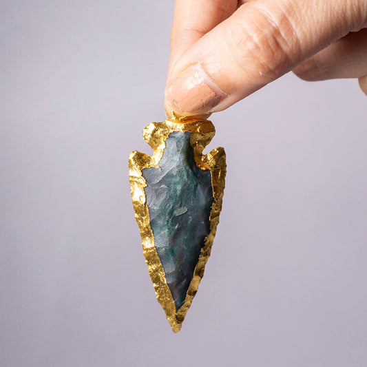Green Aventurine Crystal Arrowhead Pendant