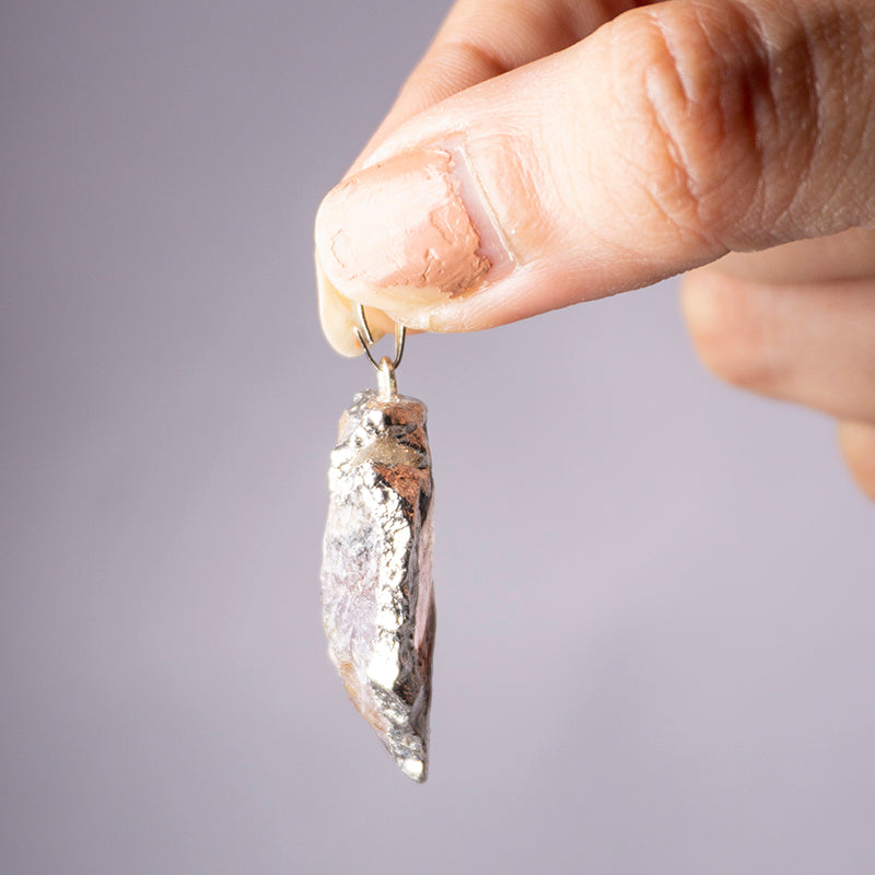 Amethyst Crystal Arrowhead Pendant
