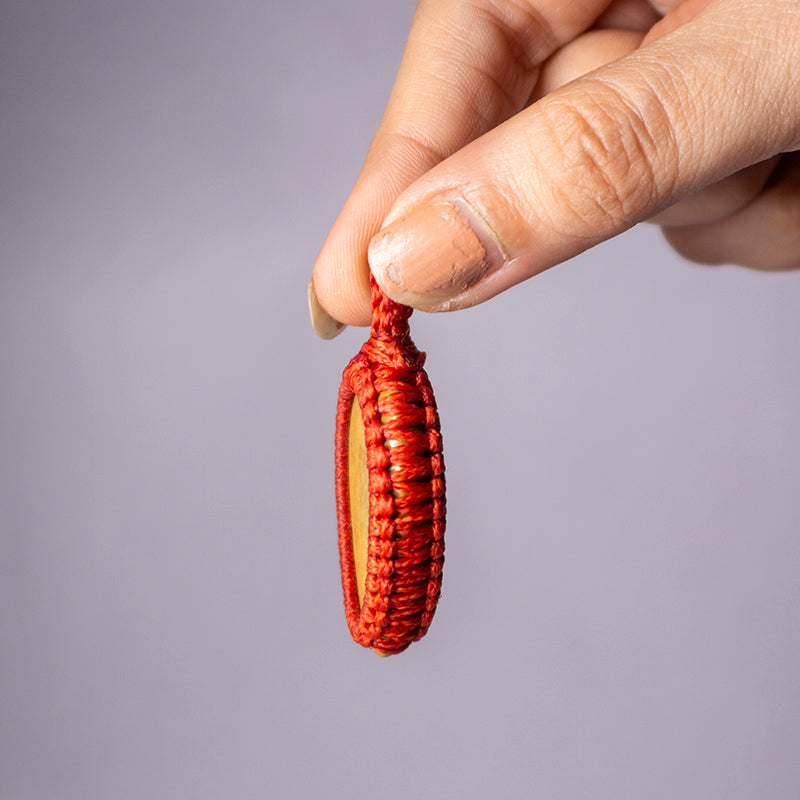 Yellow Jasper Crystal Crochet Pendant
