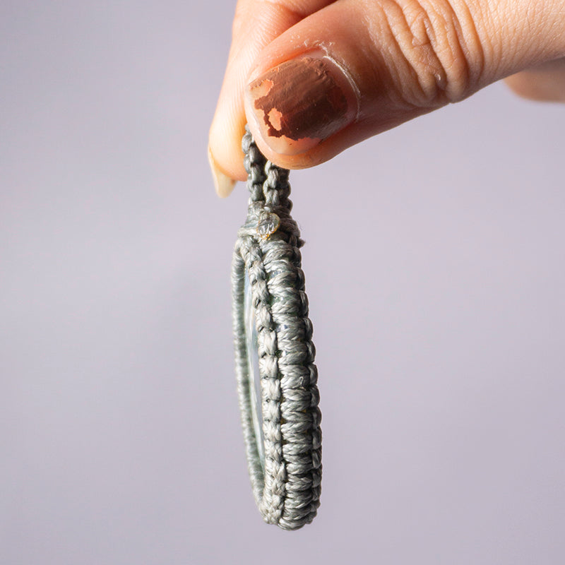 Tree Agate Crystal Crochet Pendant
